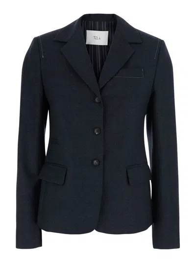 Tela Farrah Blazer In Blue