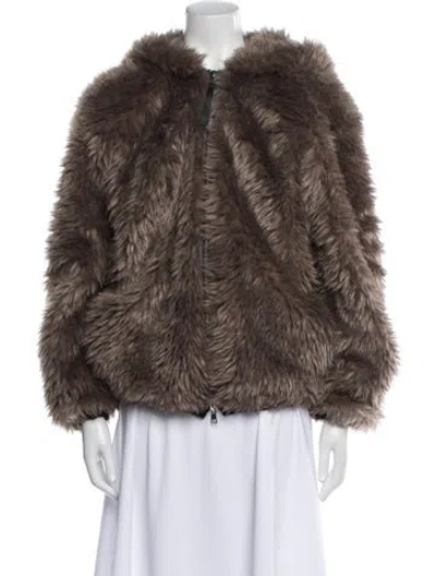 Pre-owned Tela Faux Fur Jacket W/ Tags In Neutral