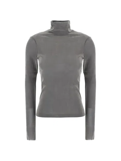 Tela Fine-knit Roll-neck Sweater In Gray