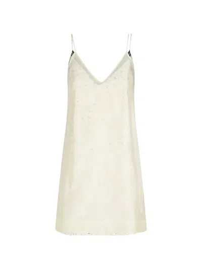 Tela Floral-prin V-neck Mini Dress In White