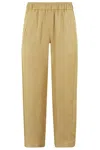 Tela Fluid Fabric Tapered Pants With Elasticized Waistband In Yellow