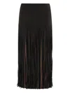 Tela Fringe-detail Midi Skirt In Brown