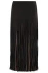 Tela Fringe-detail Midi Skirt In Burgundy