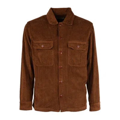 Tela Genova Brown Corduroy Shirt