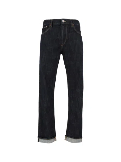 Tela Genova Cosmy Retro Rinse Blue Straight-leg Jeans In Black