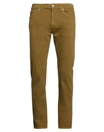 Tela Genova Man Jeans Khaki Size 32w-32l Cotton, Elastane In Beige