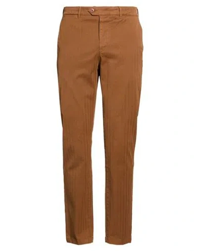 Tela Genova Man Pants Brown Size 38 Cotton, Elastane