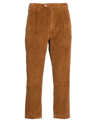 Tela Genova Man Pants Camel Size 32 Cotton In Beige