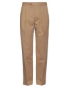 Tela Genova Man Pants Camel Size 34 Cotton In Beige