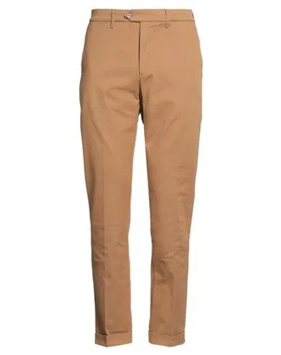 TELA GENOVA TELA GENOVA MAN PANTS CAMEL SIZE 34 COTTON, ELASTANE