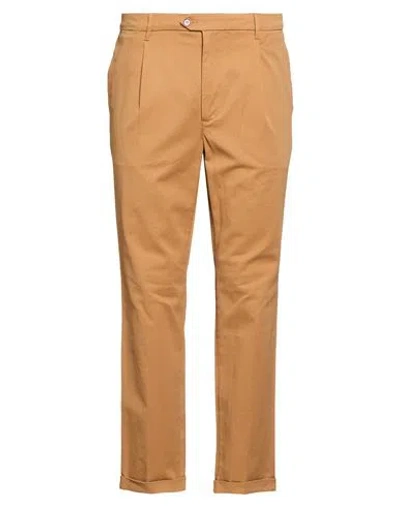 Tela Genova Man Pants Camel Size 38 Cotton, Elastane In Brown