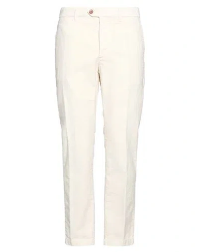 Tela Genova Man Pants Ivory Size 34 Cotton In White