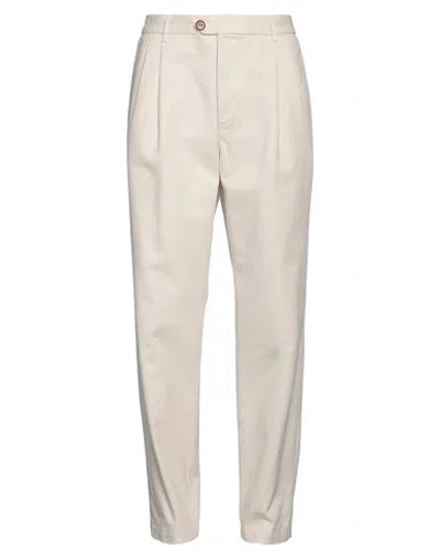 Tela Genova Man Pants Off White Size 36 Cotton