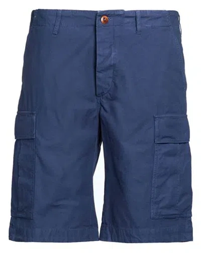 Tela Genova Man Shorts & Bermuda Shorts Blue Size 38 Cotton