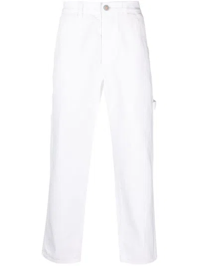 Tela Genova Straight-leg Cotton Trousers In White
