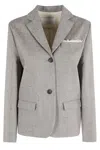 Tela Structured Canvas Solar Blazer In Gray