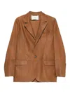 Tela Brown Golde Tailored Structured Polyester Jacket In Brown