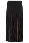 Tela Fringe-detail Midi Skirt In Brown