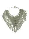 Tela Grey Necklace With Scarf Design Decorated With Beads In Grey