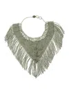 Tela Grey Necklace With Scarf Design Decorated With Beads In Grey