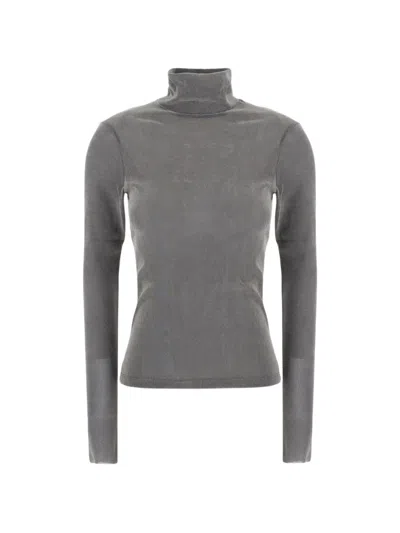 Tela Fine-knit Roll-neck Sweater In Gray