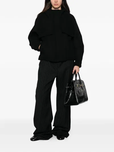 Tela Hooded Zip-up Jacket In Black