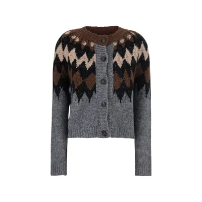 Tela Isle-knit Cardigan In Grey