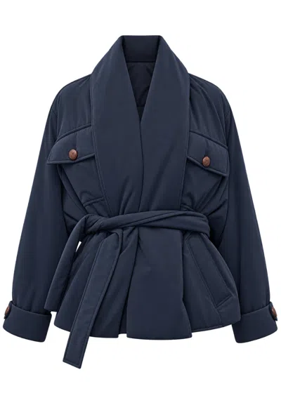 Tela Jacket  With Belt In Blue