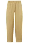 Tela Fluid Fabric Tapered Pants With Elasticized Waistband In Miele