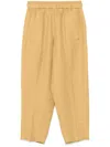 Tela Fluid Fabric Tapered Pants With Elasticized Waistband In Yellow