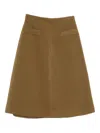 Tela Knitted Midi Skirt In Brown