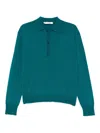 Tela Knitted Polo Top In Green