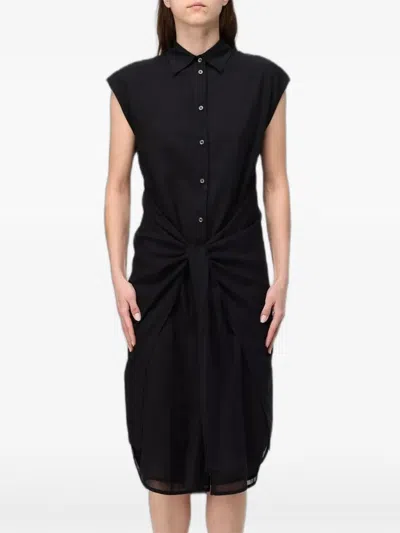 Tela Knot-detail Sleeveless Midi Dress In Black