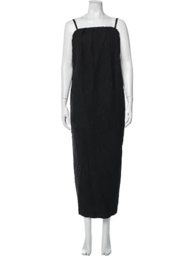 Pre-owned Tela Lace Long Dress In Black