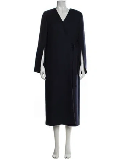 Pre-owned Tela Lambswool Coat In Blue