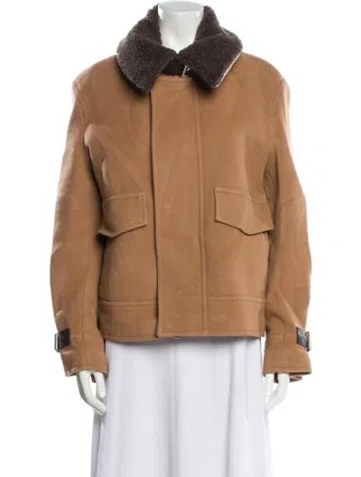 Pre-owned Tela Lambswool Coat In Brown