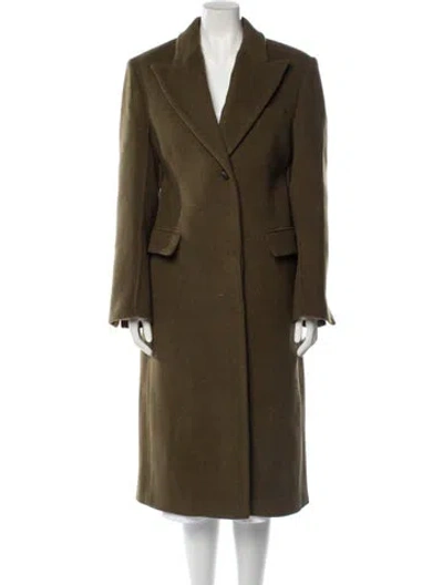 Pre-owned Tela Lambswool Faux Fur Coat W/ Tags In Green