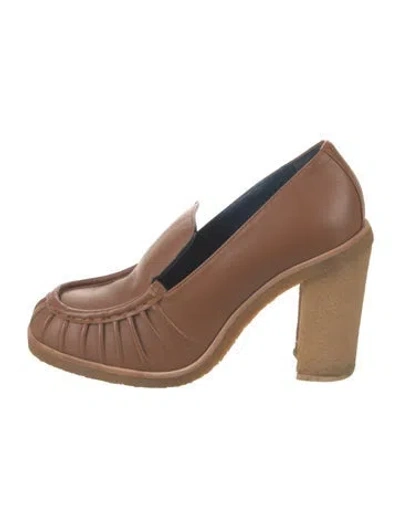 Pre-owned Tela Leather Pumps In Brown