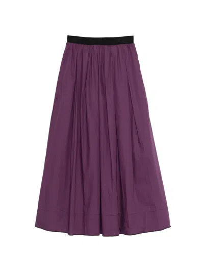 Tela Leda Pleated Midi Skirt In Purple