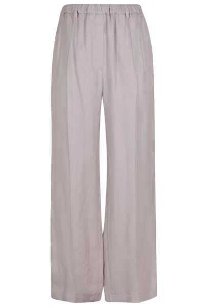 Tela Lilac Stormo Elastic-waistband Viscose-blend Wide-leg Pants In Gray