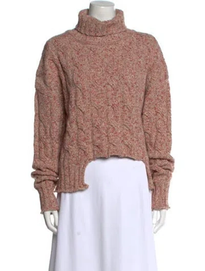 Pre-owned Tela Linen Turtleneck Sweater W/ Tags In Pink