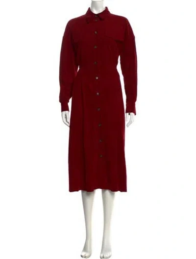 Pre-owned Tela Long Dress In Red
