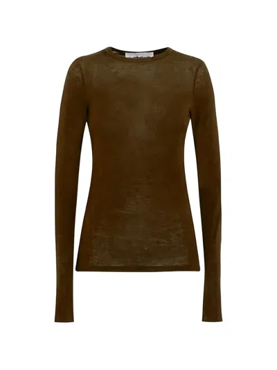 Tela Long-sleeve Crew-neck Top In Animal Print