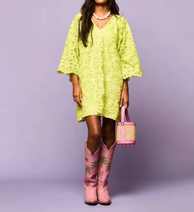 Tela Luxury Mercantile Short Dress In Limeade In Multi
