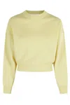 Tela Kebria Pattern Merino Wool Sweater With Batwing Sleeves In Yellow
