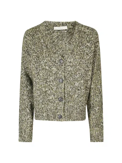 Tela Marl-knit V-neck Cardigan In Green