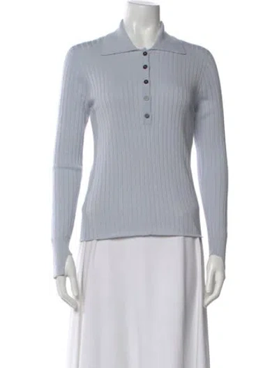 Pre-owned Tela Merino Wool Turtleneck Sweater In Blue