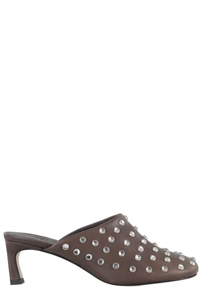 TELA MIES MULE WITH ALL-OVER RHINESTONES AND POINTED TOE