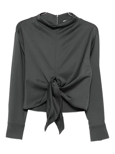 Tela Mock-neck Top In Gray