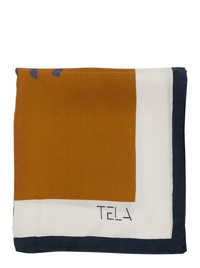 Tela Multicolored Horse Pattern Silk Scarf With Finely Finished Hem
